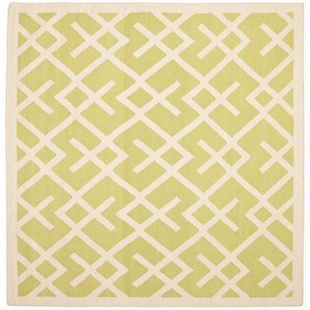 Safavieh 6 Ft. X 6 Ft. Square Contemporary Dhurries- Light Green And Ivory- Flatweave Rug DHU552A-6SQ